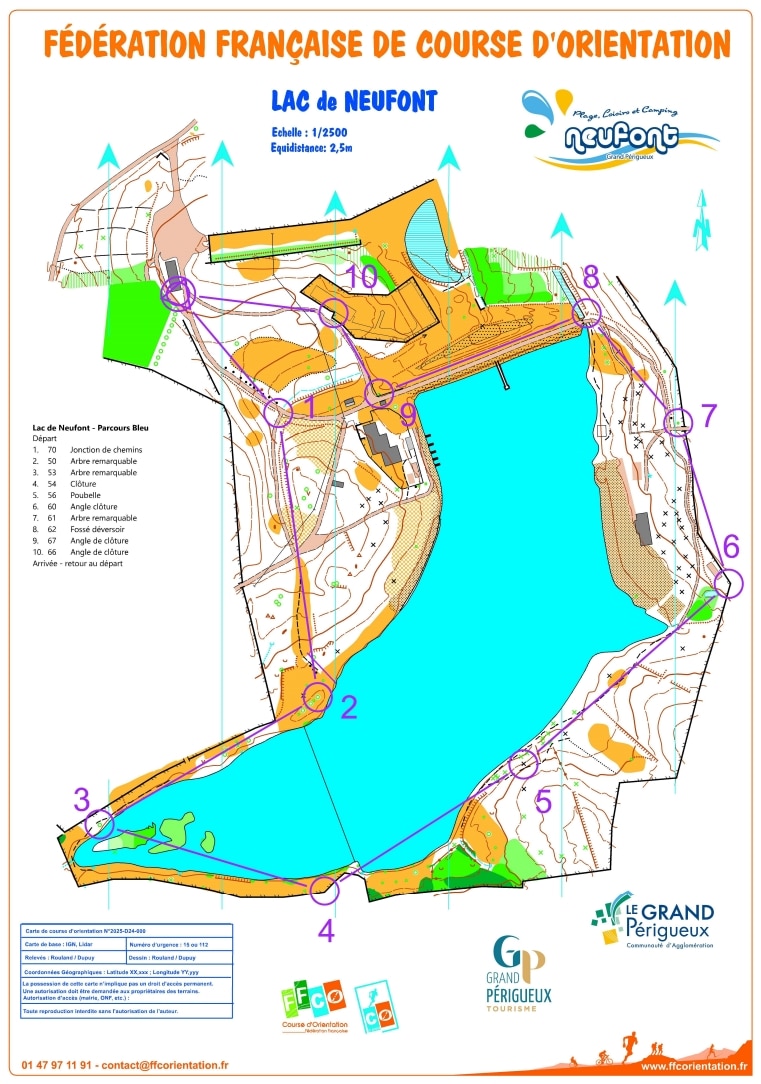Parcours d'orientation Neufont - parcours bleu