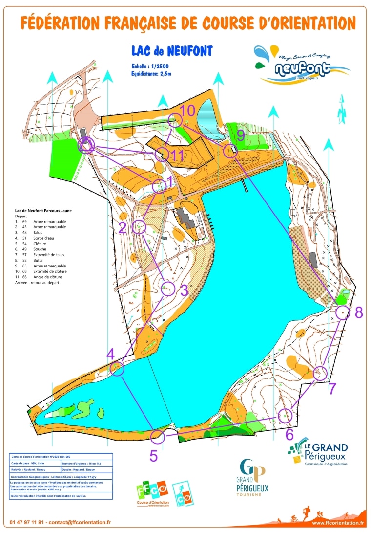 Parcours d'orientation Neufont - parcours jaune
