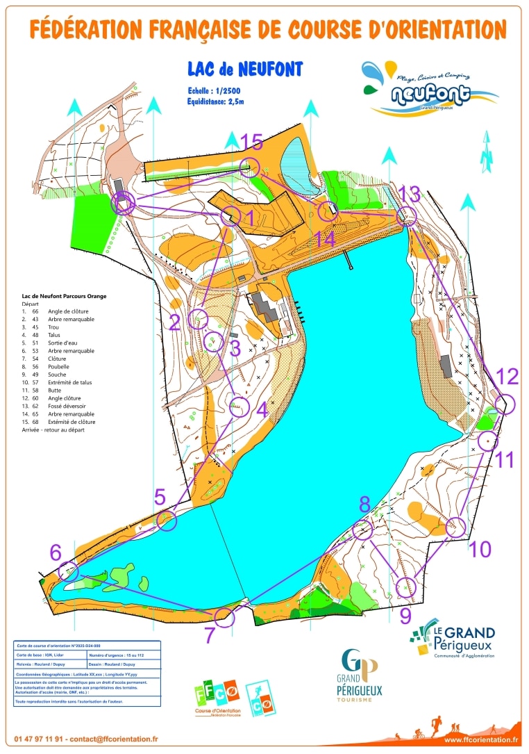 Parcours d'orientation Neufont - parcours orange